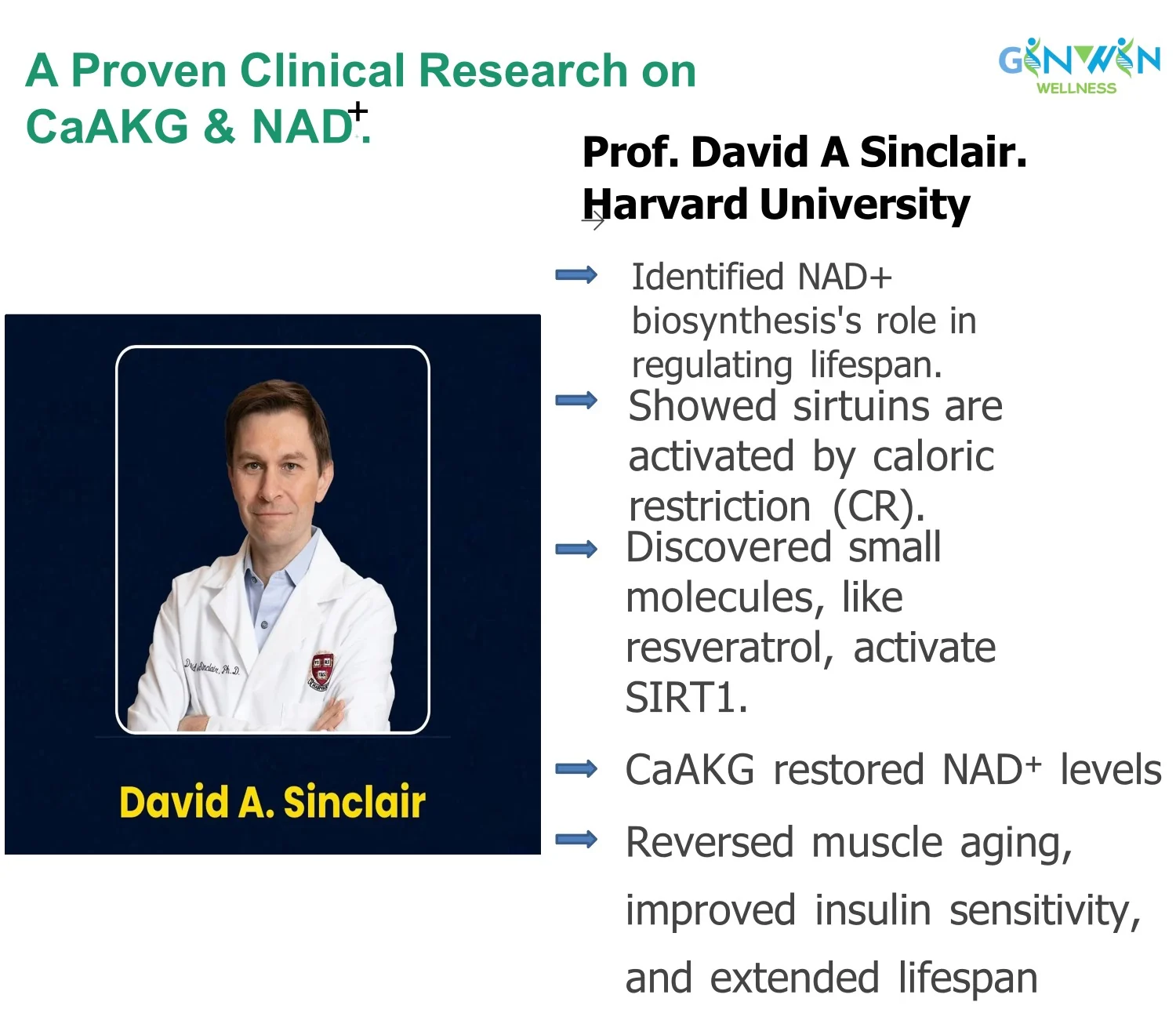 Client-supplied slide about longevity research